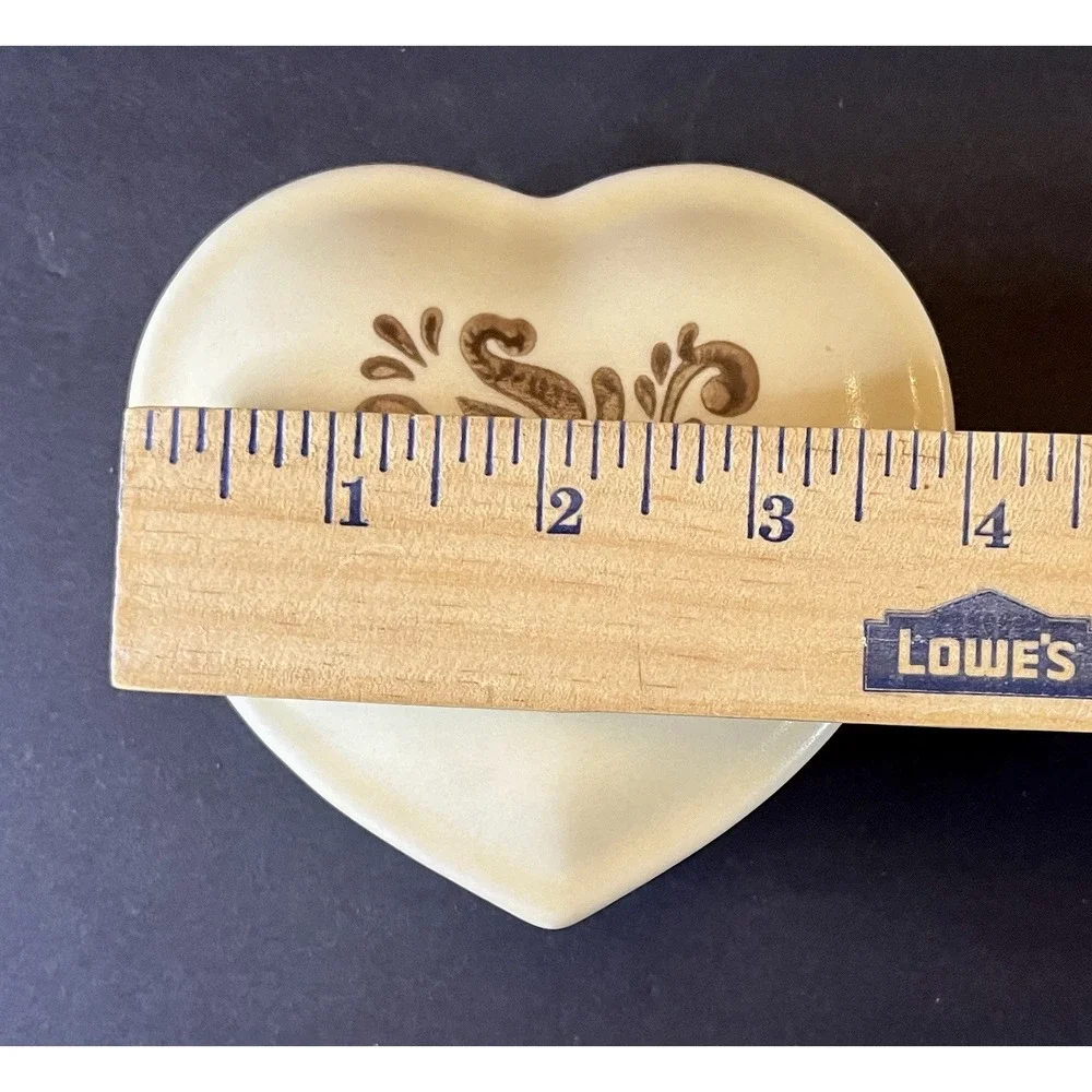 Rare Pfaltzgraff Village Heart Shaped Trinket Box Vintage Pottery Stoneware EUC